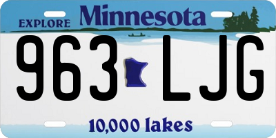 MN license plate 963LJG
