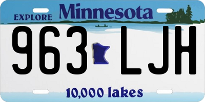MN license plate 963LJH