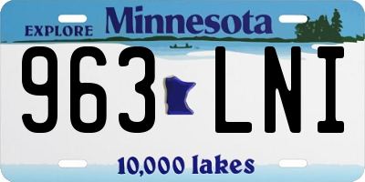 MN license plate 963LNI