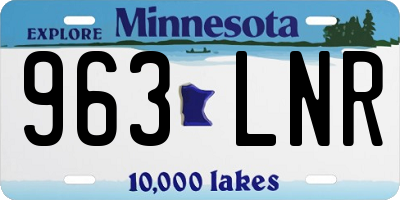 MN license plate 963LNR