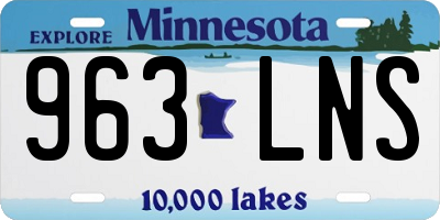 MN license plate 963LNS