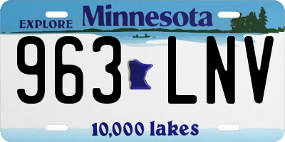 MN license plate 963LNV