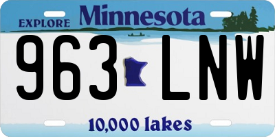 MN license plate 963LNW