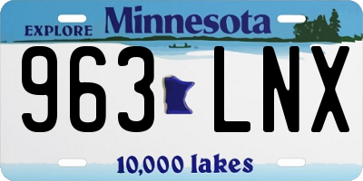 MN license plate 963LNX