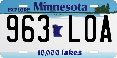 MN license plate 963LOA