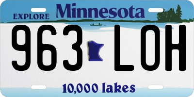 MN license plate 963LOH