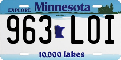 MN license plate 963LOI