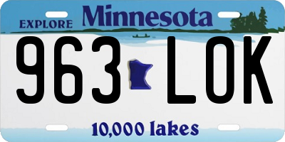 MN license plate 963LOK