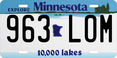 MN license plate 963LOM