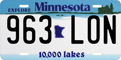 MN license plate 963LON