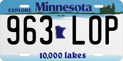 MN license plate 963LOP