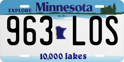 MN license plate 963LOS