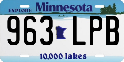 MN license plate 963LPB
