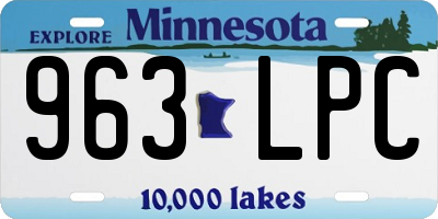 MN license plate 963LPC