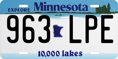 MN license plate 963LPE