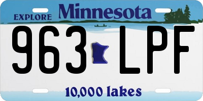 MN license plate 963LPF