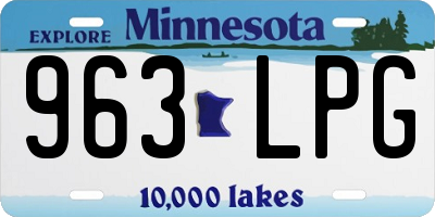 MN license plate 963LPG