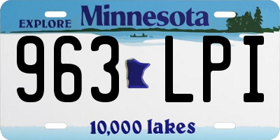 MN license plate 963LPI
