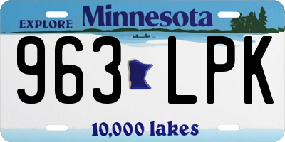 MN license plate 963LPK
