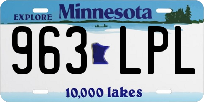 MN license plate 963LPL