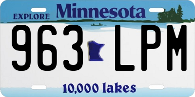 MN license plate 963LPM