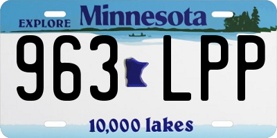 MN license plate 963LPP