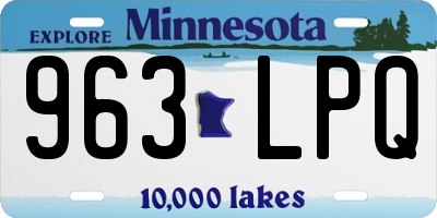 MN license plate 963LPQ
