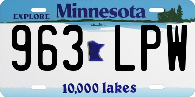 MN license plate 963LPW