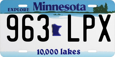 MN license plate 963LPX