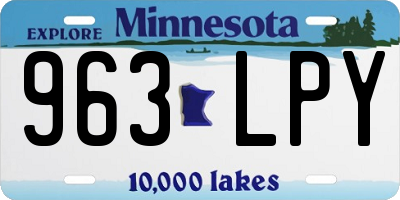 MN license plate 963LPY