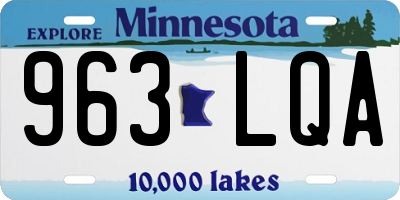 MN license plate 963LQA