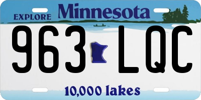 MN license plate 963LQC