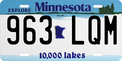 MN license plate 963LQM