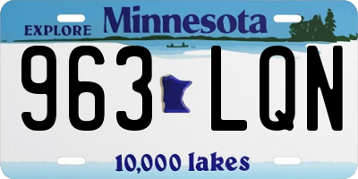 MN license plate 963LQN