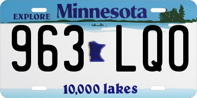 MN license plate 963LQO