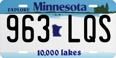 MN license plate 963LQS