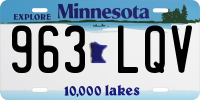 MN license plate 963LQV