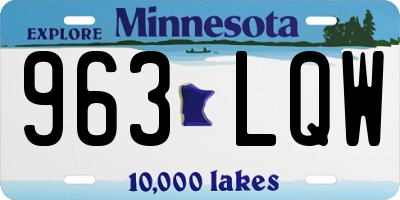 MN license plate 963LQW