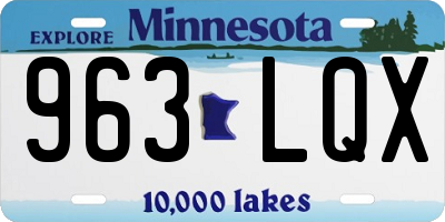 MN license plate 963LQX