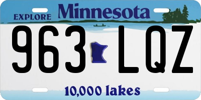 MN license plate 963LQZ