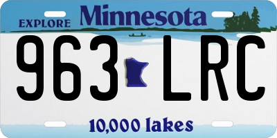 MN license plate 963LRC