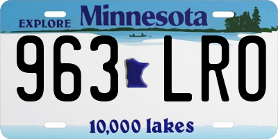 MN license plate 963LRO