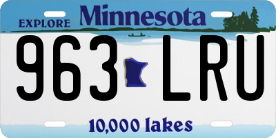 MN license plate 963LRU