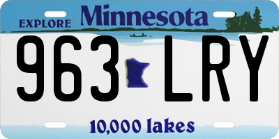 MN license plate 963LRY