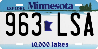 MN license plate 963LSA
