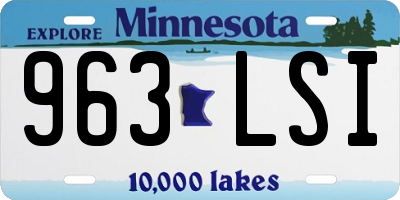 MN license plate 963LSI