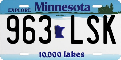 MN license plate 963LSK