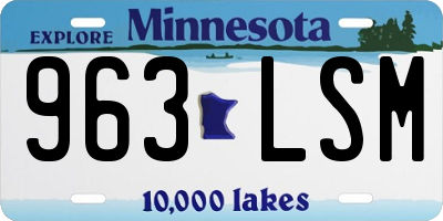 MN license plate 963LSM