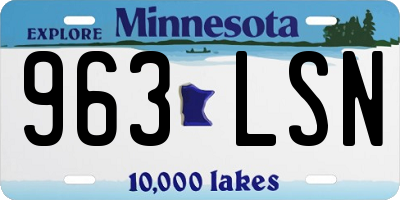 MN license plate 963LSN