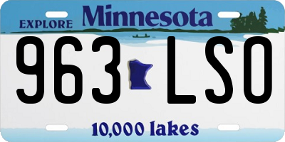 MN license plate 963LSO